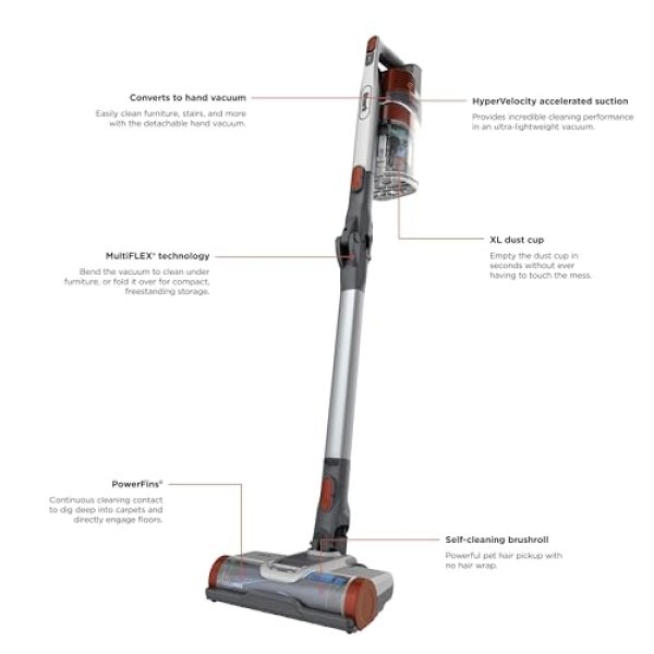 Shark Pet Pro Cordless Stick Vacuum with MultiFLEX, HEPA Filter, Lightweight, Powerful Suction, 40min Runtime, Removable Hand Vacuum, Includes Crevice Tool & Dusting Brush, UZ351H - Image 2