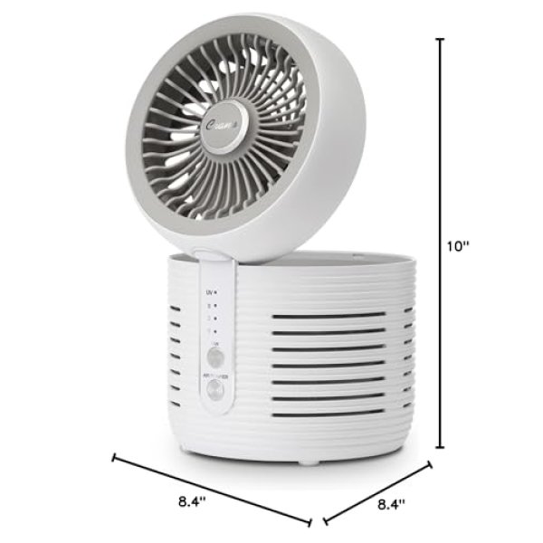 Crane 2-in-1 Air Purifier and Desk Fan, Fan and Air Purifier Combo, Ideal Office Desk Fan, Night Stand Fan, or Mini Fan For Dorm, Small Bedroom Fan, Small HEPA Air Purifier, Small Fan For Desk - Image 2