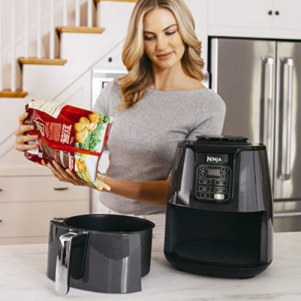 Ninja Air Fryer, Roast, Bake, Air Fry, Roast, Broil, Reheats, & Dehydrates, 4-in-1, Fries, Frozen Food, Veggies, and Juicy Meat, Less Oil, Easy Meals, Healthy Meals, Compact, 4 QT, Grey, AF101 - Image 2