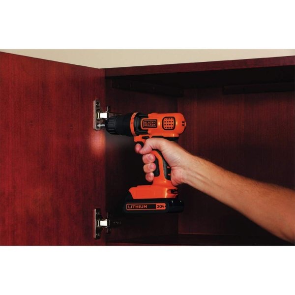 BLACK+DECKER 20V MAX Cordless Drill and Driver, 3/8 Inch, With LED Work Light, Battery and Charger Included (LDX120C) - Image 5