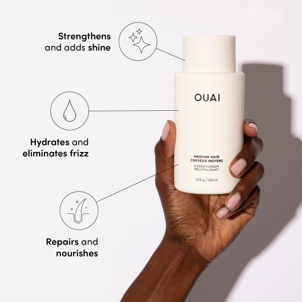 OUAI Medium Shampoo and Conditioner Set - Sulfate Free Shampoo and Conditioner for Medium Hair - Made with Keratin, Shea Butter & Avocado Oil - Free of Parabens & Phthalates (10 Fl Oz) - Image 7