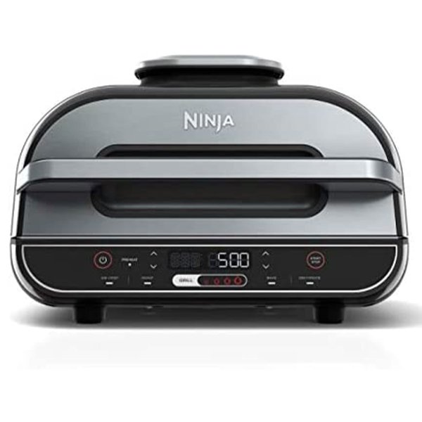 Ninja Foodi 5 In 1 Indoor Grill and Air Fryer with Surround Searing, Removable Grill Gate, Crisper Basket, Cooking Pot, and Smoke Control System