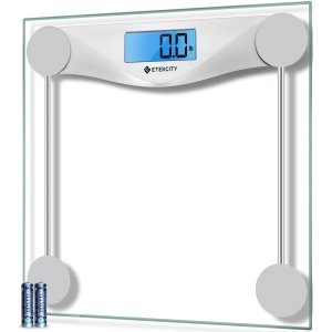 Etekcity Digital Body Weight Bathroom Scale, Large Blue LCD Backlight Display, High Precision Measurements,6mm Tempered Glass, 400 Pounds