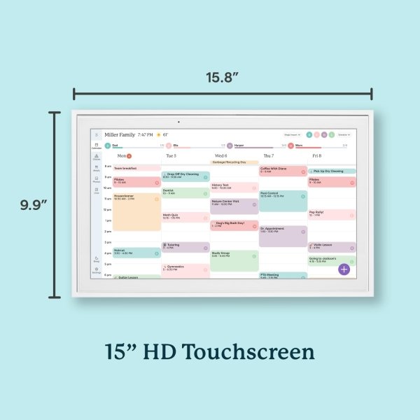 Skylight Calendar: 15-inch Wall Planner Digital Calendar & Chore Chart, Smart Touchscreen Interactive Display for Family Schedules – Wall Mount Included, Great for Organizing Your 2025 Calendar - Image 5