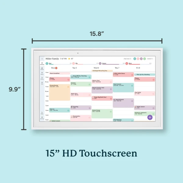 Skylight Calendar: 15-inch Wall Planner Digital Calendar & Chore Chart, Smart Touchscreen Interactive Display for Family Schedules – Wall Mount Included, Great for Organizing Your 2025 Calendar - Image 5