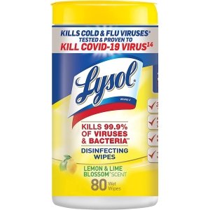 Lysol Disinfecting Wipes, Lemon and Lime Blossom, 80 Count (Pack of 6)