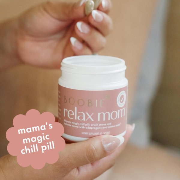 Boobie Relax Mom, Stress Support Supplement | Lactation Approved | Mood and Energy Support with Ashwagandha & L-Theanine, 60 Capsules - Image 9