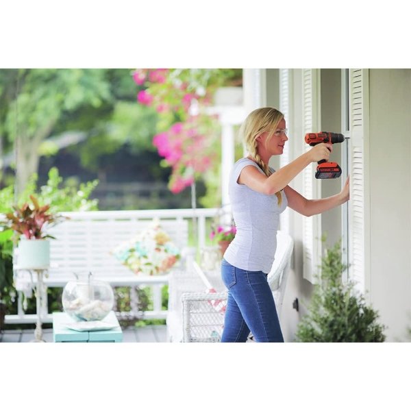 BLACK+DECKER 20V MAX Cordless Drill and Driver, 3/8 Inch, With LED Work Light, Battery and Charger Included (LDX120C) - Image 3