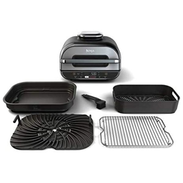Ninja Foodi 5 In 1 Indoor Grill and Air Fryer with Surround Searing, Removable Grill Gate, Crisper Basket, Cooking Pot, and Smoke Control System - Image 8