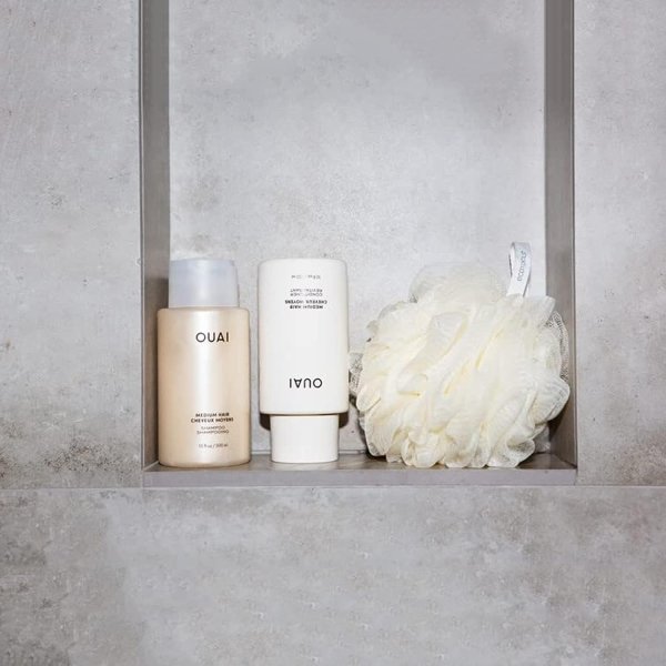 OUAI Medium Shampoo and Conditioner Set - Sulfate Free Shampoo and Conditioner for Medium Hair - Made with Keratin, Shea Butter & Avocado Oil - Free of Parabens & Phthalates (10 Fl Oz) - Image 3