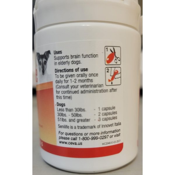 SEGMINISMART CEVA Animal Health D59010B Senilife Nutritional Supplement for Elderly Dogs- 30 capsules/ box - Image 3