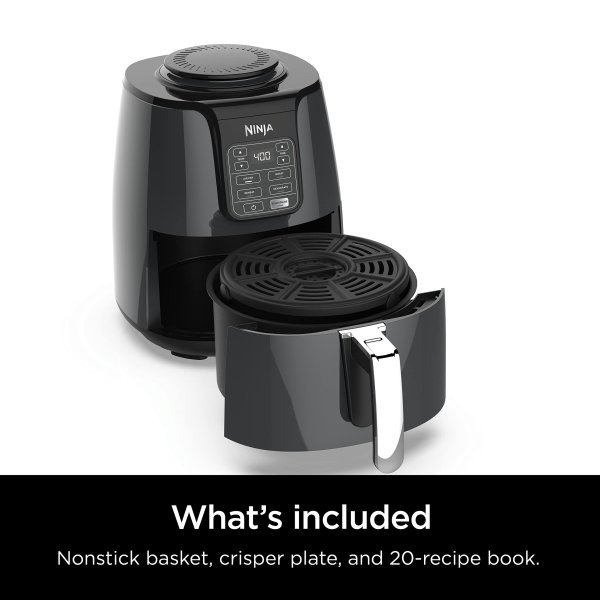 Ninja Air Fryer, Roast, Bake, Air Fry, Roast, Broil, Reheats, & Dehydrates, 4-in-1, Fries, Frozen Food, Veggies, and Juicy Meat, Less Oil, Easy Meals, Healthy Meals, Compact, 4 QT, Grey, AF101 - Image 3