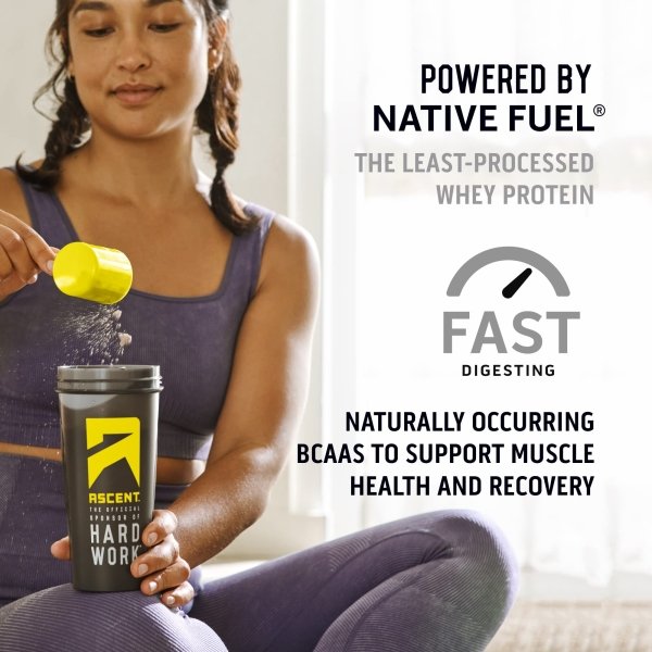 Ascent 100% Whey Protein Powder - Post Workout Whey Protein Isolate, Zero Artificial Flavors & Sweeteners, Soy & Gluten Free, 5.5g BCAA, 2.6g Leucine, Essential Amino Acids, Vanilla Bean 2 lb - Image 4