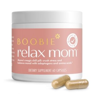 Boobie Relax Mom, Stress Support Supplement | Lactation Approved | Mood and Energy Support with Ashwagandha & L-Theanine, 60 Capsules