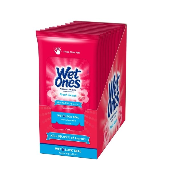 Wet Ones Antibacterial Hand Wipes | Travel Wipes Case, 20 ct Travel Size (30 pack) - Image 6