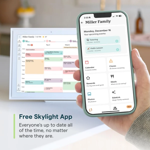 Skylight Calendar: 15-inch Wall Planner Digital Calendar & Chore Chart, Smart Touchscreen Interactive Display for Family Schedules – Wall Mount Included, Great for Organizing Your 2025 Calendar - Image 7