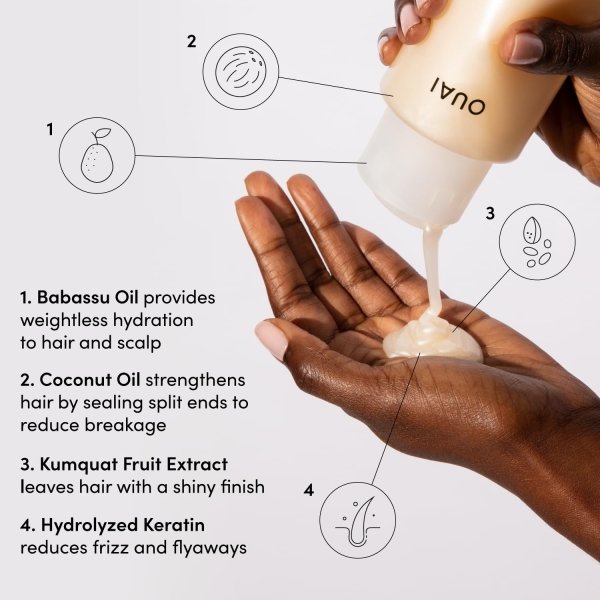 OUAI Medium Shampoo and Conditioner Set - Sulfate Free Shampoo and Conditioner for Medium Hair - Made with Keratin, Shea Butter & Avocado Oil - Free of Parabens & Phthalates (10 Fl Oz) - Image 8