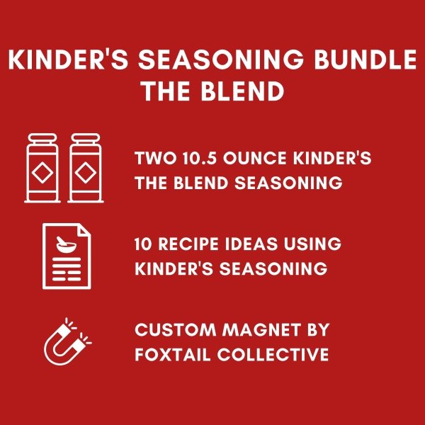 Kinders The Blend Seasonings Bundle - Two XL 10.5-ounce Bottles + 10 Recipe Ideas + Fridge Decal, Great for Grilling Meats & More (Garlic Salt, Pepper, No MSG) from FOXTAIL COLLECTIVE. Gluten-Free & Non-GMO - Image 7
