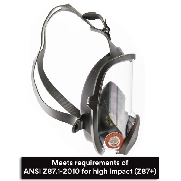 3M Full Facepiece Reusable Respirator 6800, NIOSH, Large Lens, ANSI High Impact Eye Protection, Silicone Face Seal, Four-Point Harness, Comfortable Fit, Painting, Dust, Chemicals, Medium - Image 2