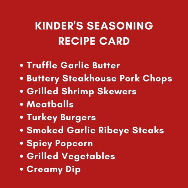 Kinders The Blend Seasonings Bundle - Two XL 10.5-ounce Bottles + 10 Recipe Ideas + Fridge Decal, Great for Grilling Meats & More (Garlic Salt, Pepper, No MSG) from FOXTAIL COLLECTIVE. Gluten-Free & Non-GMO - Image 3