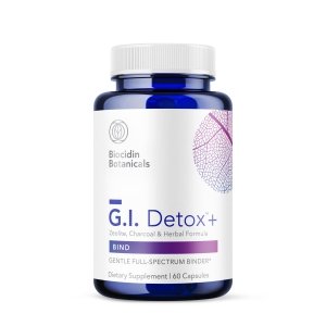 Biocidin G.I. Detox+ Activated Charcoal Binder & Zeolite Detox Supplements with Silica - Helps Bind & Clear Toxins - Supports Full Body Cleansing and May Reduce Bloating (60 Capsules)