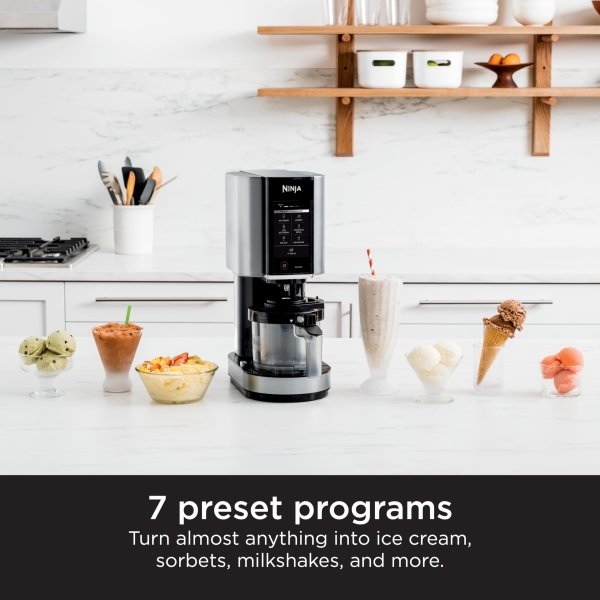 Ninja NC301 CREAMi Ice Cream Maker, for Gelato, Mix-ins, Milkshakes, Sorbet, Smoothie Bowls & More, 7 One-Touch Programs, with (2) Pint Containers & Lids, Compact Size, Perfect for Kids, Silver - Image 15