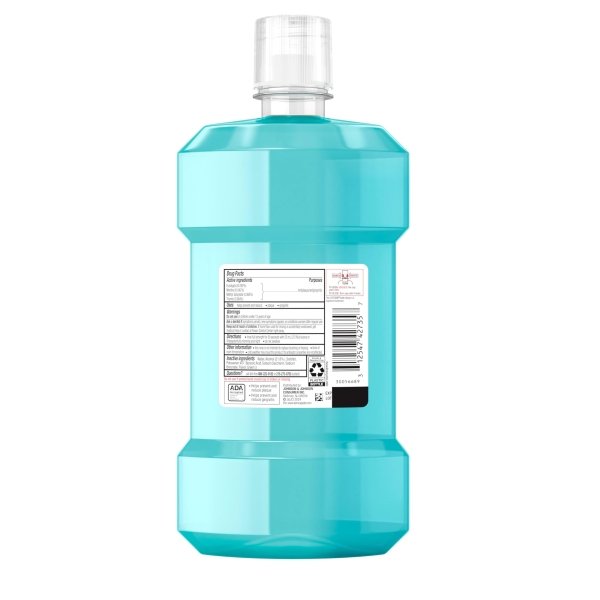 Listerine Cool Mint Antiseptic Mouthwash to Kill 99% of Germs That Cause Bad Breath, Plaque and Gingivitis, Cool Mint Flavor, 1 L 2-Pack - Image 2
