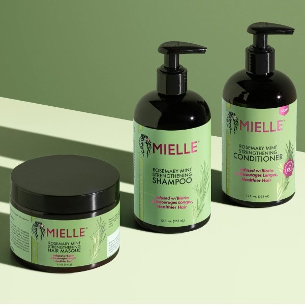 Mielle - Rosemary Mint - Biotin Infused - Encourages Growth Hair Products for Stronger and Healthier Hair - Shampoo & New Conditioner Styling Bundle Set 2 PCS - Image 3