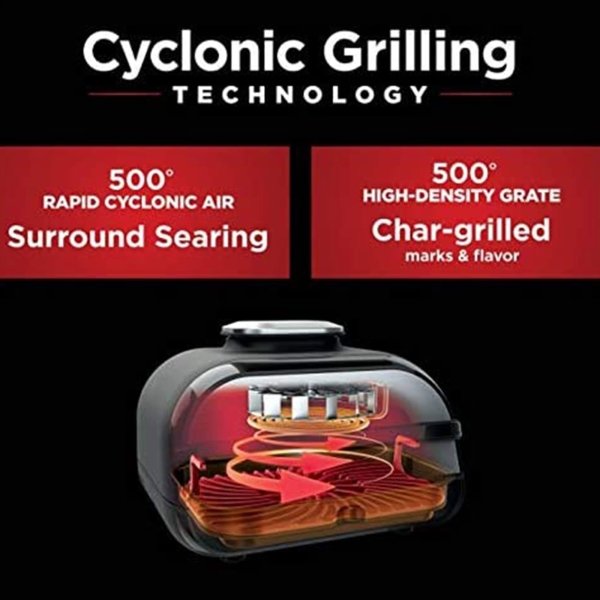 Ninja Foodi 5 In 1 Indoor Grill and Air Fryer with Surround Searing, Removable Grill Gate, Crisper Basket, Cooking Pot, and Smoke Control System - Image 2