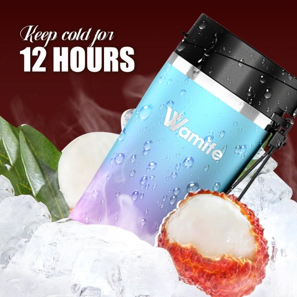 Wamife Portable Blender 16oz personal blender-Portable Blender for Shakes and Smoothies,USB-C Rechargeable,Durable Stainless Steel Blades for Powerful Blending Performance,for office gym-Cotton Candy - Image 5