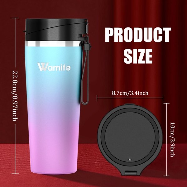 Wamife Portable Blender 16oz personal blender-Portable Blender for Shakes and Smoothies,USB-C Rechargeable,Durable Stainless Steel Blades for Powerful Blending Performance,for office gym-Cotton Candy - Image 9
