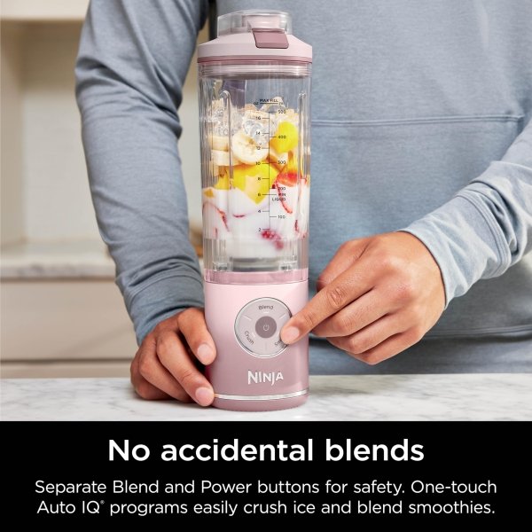 Ninja Blast Max, Portable Blender + Twist & Go, Personal Smoothie, Blend, Ice Crush, 3 Programs, Cordless, 22 oz removable Vessel, Dishwasher Safe, Leakproof, Pink, BC251PK - Image 8