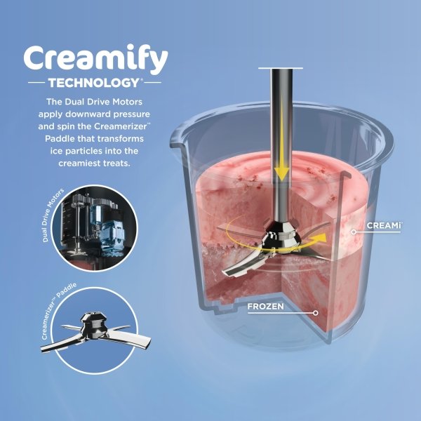 Ninja NC301 CREAMi Ice Cream Maker, for Gelato, Mix-ins, Milkshakes, Sorbet, Smoothie Bowls & More, 7 One-Touch Programs, with (2) Pint Containers & Lids, Compact Size, Perfect for Kids, Silver - Image 14