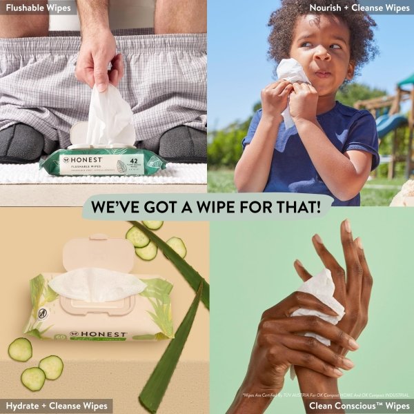 The Honest Company Clean Conscious Multi-Use Wipes | Hypoallergenic + Unscented for Sensitive Skin | Over 99% Water, Compostable, Plant Based, Baby Wipes | Rose Blossom, 576 Count - Image 6