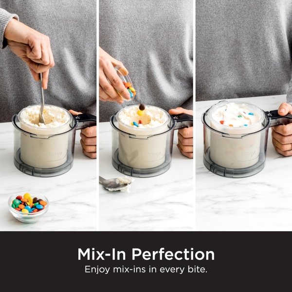 Ninja NC301 CREAMi Ice Cream Maker, for Gelato, Mix-ins, Milkshakes, Sorbet, Smoothie Bowls & More, 7 One-Touch Programs, with (2) Pint Containers & Lids, Compact Size, Perfect for Kids, Silver - Image 9