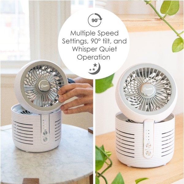 Crane 2-in-1 Air Purifier and Desk Fan, Fan and Air Purifier Combo, Ideal Office Desk Fan, Night Stand Fan, or Mini Fan For Dorm, Small Bedroom Fan, Small HEPA Air Purifier, Small Fan For Desk - Image 8