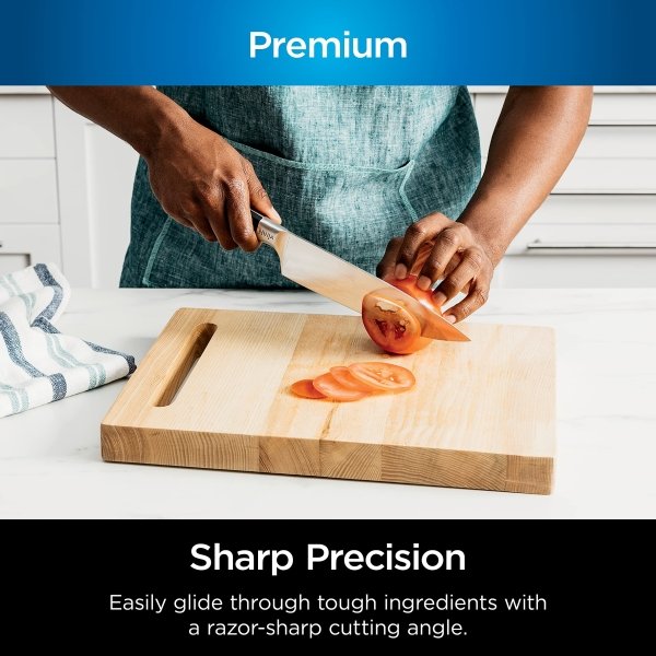 Ninja K32003 Foodi NeverDull System 3-Piece Chef Knife, Utility & Paring Set, Premium, German Stainless Steel, Black - Image 4