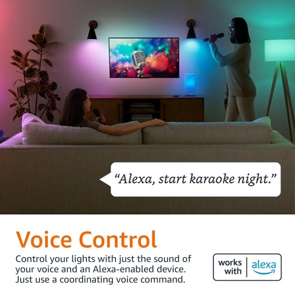 Amazon Basics Smart A19 LED Light Bulb, Color Changing, 9W (60W Equivalent), 800LM, Works with Alexa Only, 2.4 GHz Wi-Fi, No Hub Required, 1 Pack - Image 6