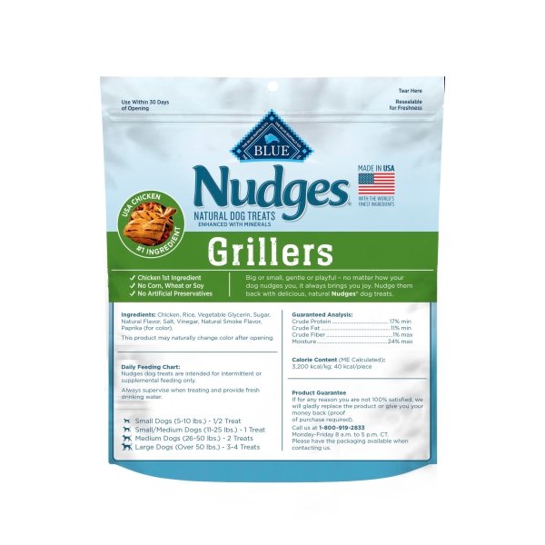 Blue Buffalo Nudges Grillers Natural Dog Treats, Made in the USA with Real Chicken, 16-oz Bag - Image 9