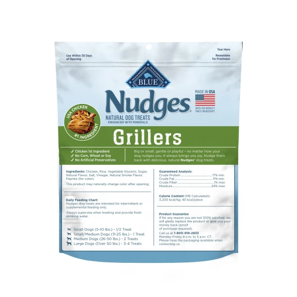 Blue Buffalo Nudges Grillers Natural Dog Treats, Made in the USA with Real Chicken, 16-oz Bag - Image 9