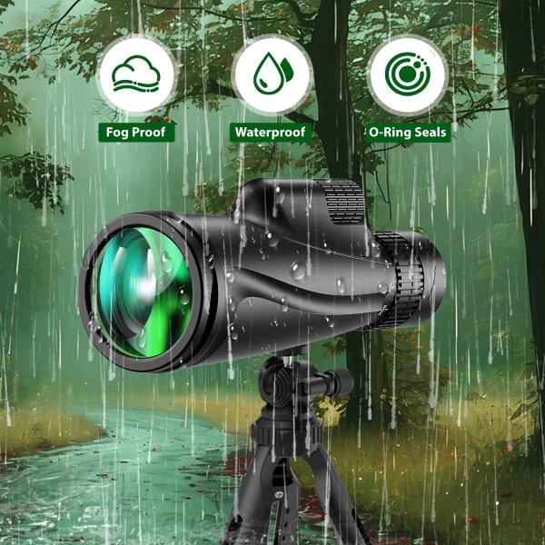 Monocular Telescope 80 x 100 High Powered Monoculars for Adults with Tripod, Monocular for Smartphone Suitable for Bird Watching Larger Vision Monoculars for Adults with BAK4 Prism & FMC Lens - Image 6