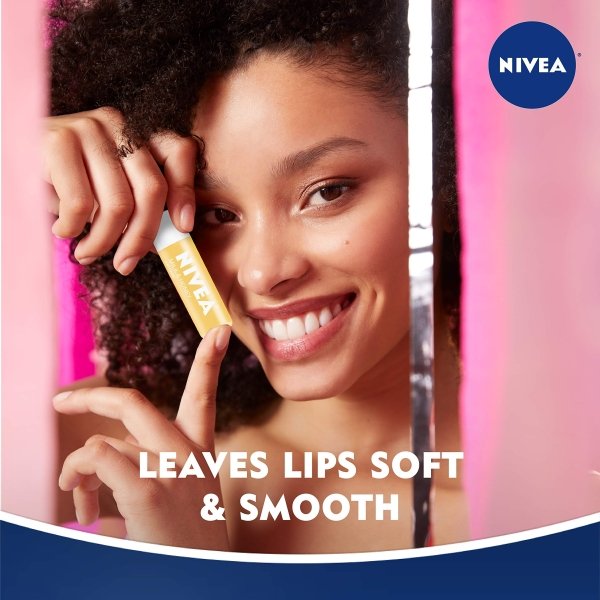NIVEA Milk and Honey Lip Care, Moisturizing Lip Balm Stick with Shea Butter, 4 Pack of 0.17 Oz Sticks - Image 5