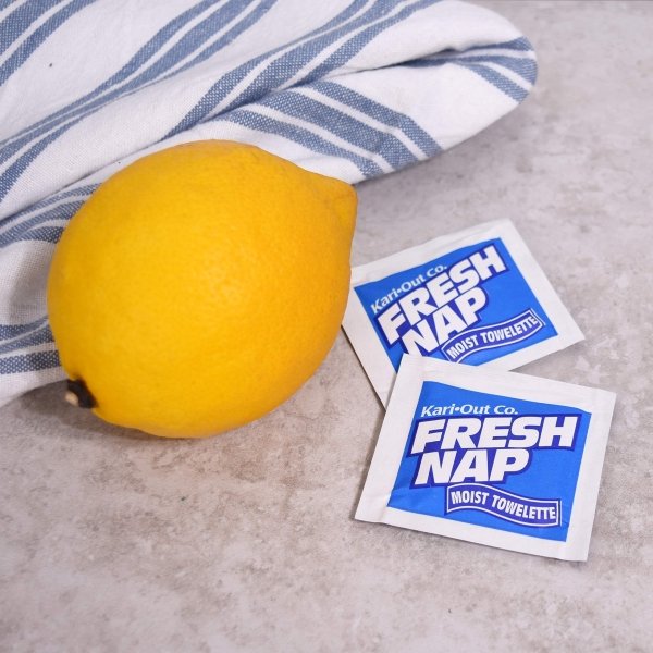 Fresh Nap Moist Towelettes Lemon Fragrance, 28"", Single Use, Individually Wrapped, Pack of 1000", Blue - Image 7