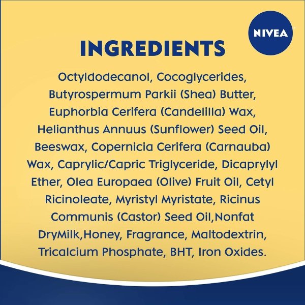 NIVEA Milk and Honey Lip Care, Moisturizing Lip Balm Stick with Shea Butter, 4 Pack of 0.17 Oz Sticks - Image 4